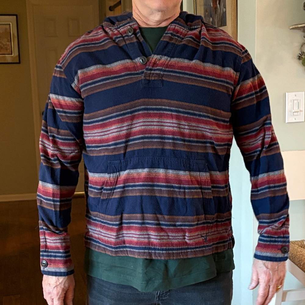AMERICAN EAGLE OUTFITTERS Large Long Sleeve Pullover Hoodie Men, 100% Cotton